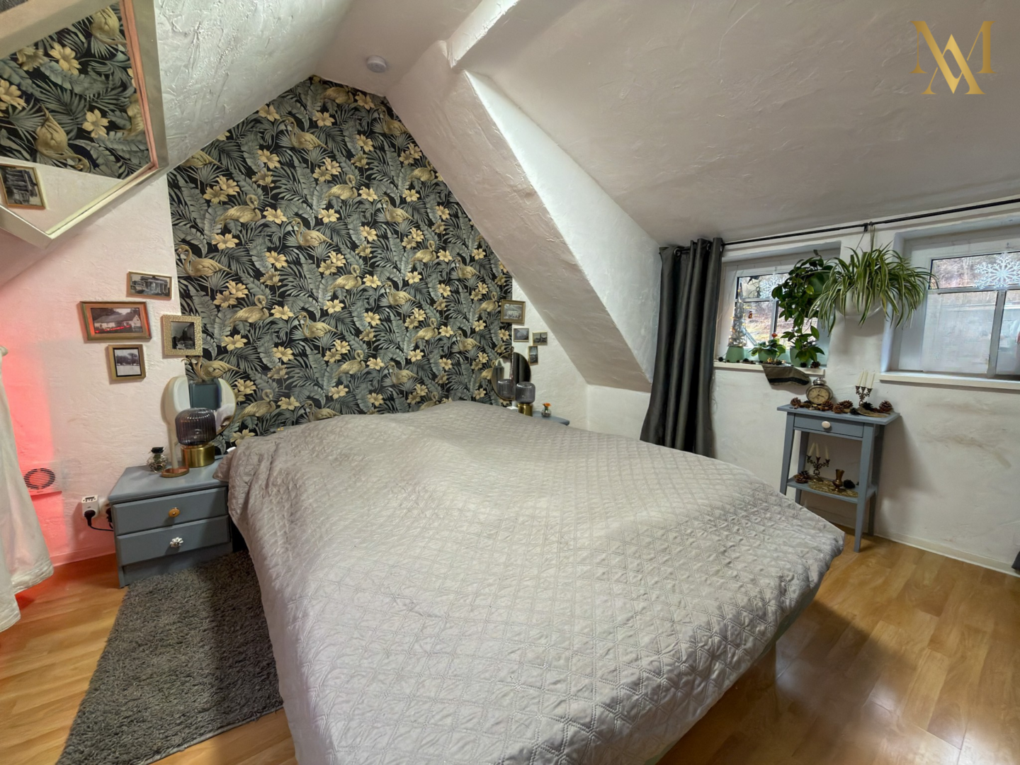 Schlafbereich im ausgebauten Dachgeschoss